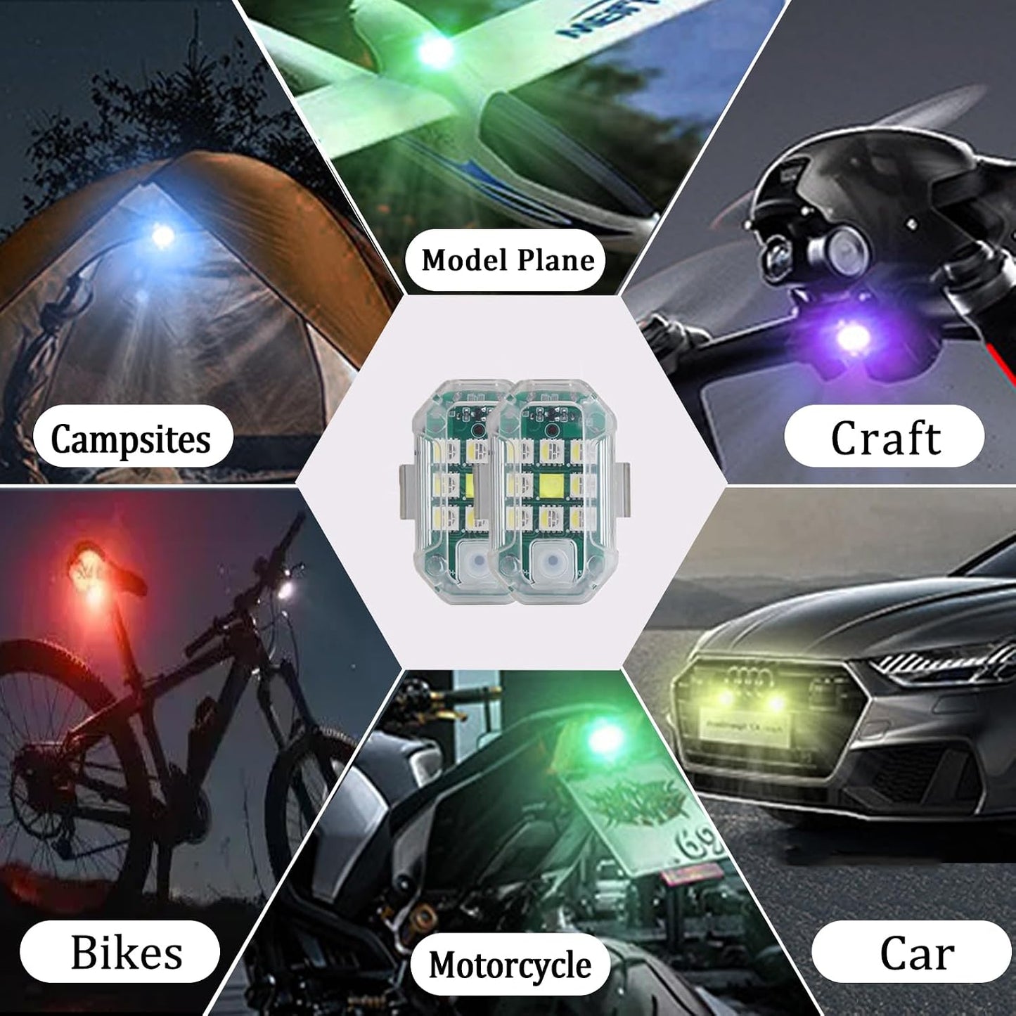 SET DE 2 LUCES ESTROBOSCOPICA LED A CONTROL PARA AUTO MOTO